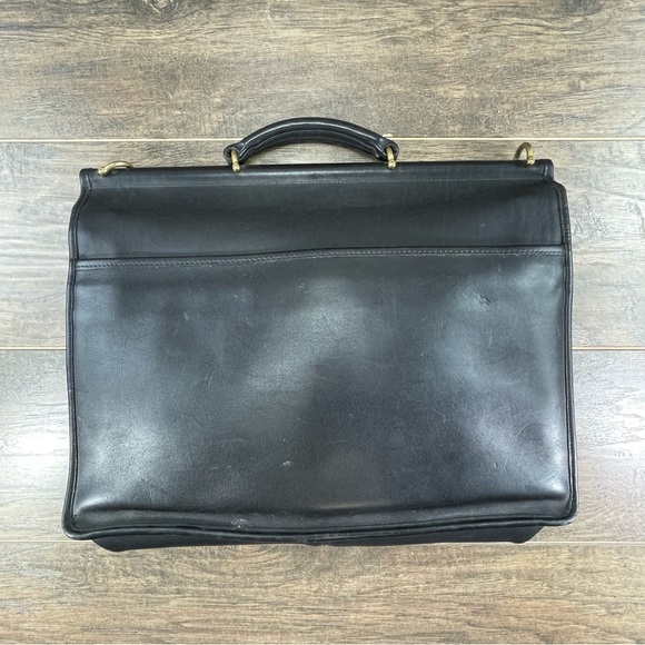 VTG Coach 5279 Black Leather Messenger Briefcase USA - Picture 8 of 13